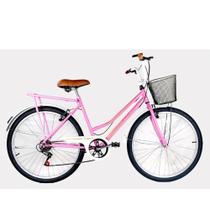 Bicicleta Aro 26 Kls Retro Sport Freio V-Brake 6 Marchas