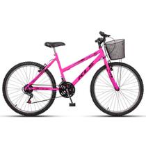 Bicicleta Aro 26 Kls Sport Freio V-Brake Mtb 21 Marchas Feminina