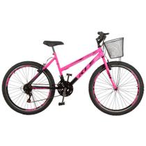 Bicicleta Aro 26 Kls Sport Gold Freio V-Brake Mtb 21 Marchas Bicolor Feminina