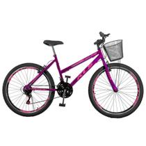 Bicicleta Aro 26 Kls Sport Gold Freio V-Brake Mtb 21 Marchas Feminina