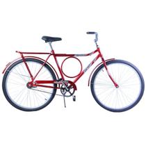 Bicicleta Aro 26 Masculina Barra Circular Freio no Pé Potenza Vermelha