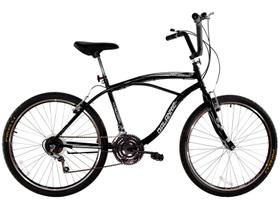 Bicicleta aro 26 Masculina Beach 18 Marchas Comfort Preta