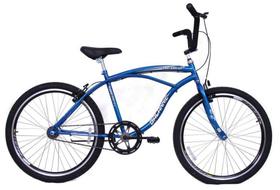 Bicicleta Aro 26 Masculina Beach Sem Marcha Azul