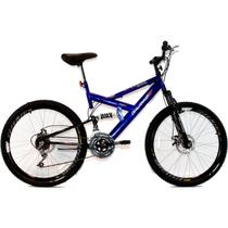 Bicicleta Aro 26 MTB 18V Full Suspention Duplo Freio a Disco Max 260 Azul