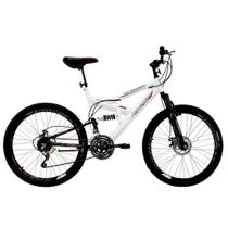 Bicicleta Aro 26 MTB 18V Full Suspention Duplo Freio a Disco Max 260 Branca Bicicleta Aro 26 MTB 18V Full Suspention Duplo Freio a Disco Max 260 Branca