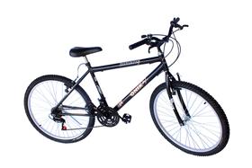 Bicicleta aro 26 mtb onix 18marchas cor preto adesivo laranja