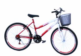 Bicicleta aro 26 onix fem c/aero 18v,pneu slik cor vermelho