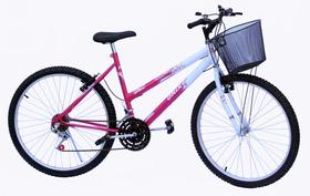 Bicicleta aro 26 onix fem mtb 18m convencional cor pink