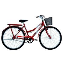 Bicicleta Aro 26 Passeio com Cesto Mormaii Soberana Vermelha