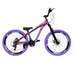 Bicicleta Aro 26 PRO-X Rustic PRO 21v Freeride Aro Vmaxx Freio a Disco Pneu Preto Flame