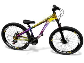 Bicicleta Aro 26 PRO-X Rustic PRO Camaleão Freeride Downhill 21v Aro Vmaxx Freio a Disco Pneu Flame Bicicleta Aro 26 PRO-X Rustic PRO Camaleão Freeride Downhill 21v Aro Vmaxx Freio a Disco Pneu Flame