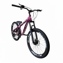 Bicicleta Aro 26 PRO-X Rustic PRO Freeride 21v Aro Vmaxx Freio a Disco Pneu Preto Flame