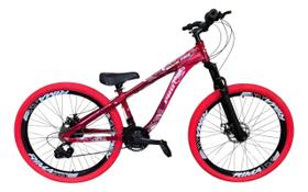 Bicicleta Aro 26 PRO-X Rustic PRO Freeride 21v Aro Vmaxx Freio a Disco Pneu Preto Flame Bicicleta Aro 26 PRO-X Rustic PRO Freeride 21v Aro Vmaxx Freio a Disco Pneu Preto Flame
