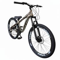 Bicicleta Aro 26 PRO-X Rustic PRO Freeride Aro Vmaxx 21v Freio a Disco Pneu Preto Flame Bicicleta Aro 26 PRO-X Rustic PRO Freeride Aro Vmaxx 21v Freio a Disco Pneu Preto Flame