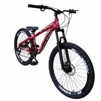 Bicicleta Aro 26 PRO-X Rustic PRO Freeride Aro Vmaxx 21v Freio a Disco Pneu Preto Flame