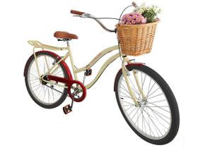 Bicicleta Aro 26 Retrô sem marchas feminina c/ vime bege