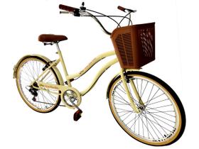 Bicicleta Aro 26 Retrô Vintage Freios Alumínio Aro Aero Bege