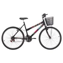 Bicicleta Aro 26 Safira Preta com Cesta Mormaii - 2020401241301-021 Bicicleta Aro 26 Safira Preta com Cesta Mormaii - 2020401241301-021