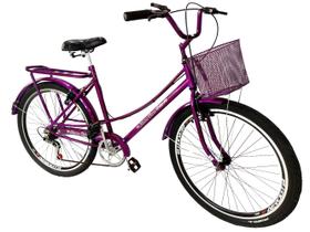 Bicicleta aro 26 tpo ceci barra forte 6 marchas violeta mary