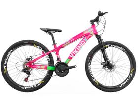 Bicicleta Aro 26 Viking Tuff X 25 Freeride Freio a Disco 21 Marchas Grupo Shimano Tourney Suspensão Dianteira