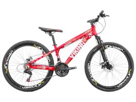 Bicicleta Aro 26 Viking Tuff X 25 Freeride Freio a Disco 21 Marchas Grupo Shimano Tourney Suspensão Dianteira