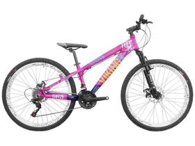 Bicicleta Aro 26 Viking TuffX25 Freeride 21V Rosa Azul