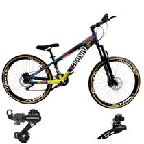 Bicicleta Aro 26 Vikingx Aluminio Tuff 25 Mtb 24v Cambio Shimano Dianteiro Traseiro Freio Disco Pneu Slk Fino Amarelo Bicicleta Aro 26 Vikingx Aluminio Tuff 25 Mtb 24v Cambio Shimano Dianteiro Traseiro Freio Disco Pneu Slk Fino Amarelo