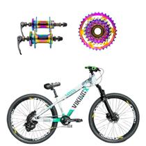 Bicicleta aro 26 Vikingx Branco Verde 1x7v Cubo e Roda Livre Camaleão Bicicleta aro 26 Vikingx Branco Verde 1x7v Cubo e Roda Livre Camaleão