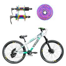 Bicicleta aro 26 Vikingx Branco Verde 1x8v Cassete e Cubo Cassete Camaleão Bicicleta aro 26 Vikingx Branco Verde 1x8v Cassete e Cubo Cassete Camaleão