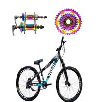 Bicicleta aro 26 Vikingx Preto Azul 1x7v Cubo e Roda Livre Camaleão Bicicleta aro 26 Vikingx Preto Azul 1x7v Cubo e Roda Livre Camaleão