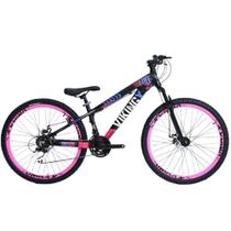 Bicicleta Aro 26 VikingX Preto Rosa Câmbios Importados roda vmaxx rosa Bicicleta Aro 26 VikingX Preto Rosa Câmbios Importados roda vmaxx rosa