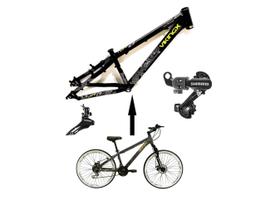 Bicicleta Aro 26 Vikingx Tuff 21v Alumínio Câmbio Shimano Freio a Disco Aros Vmaxx Brancos - Preto