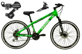 Bicicleta Aro 26 Vikingx Tuff 21v Alumínio Câmbio Shimano Freio a Disco Aros Vmaxx Preto - Verde