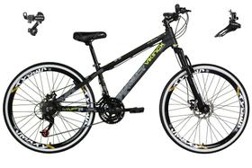 Bicicleta Aro 26 Vikingx Tuff 21v Alumínio Câmbio Shimano Freio a Disco Aros Vmaxx Pretos - Preto