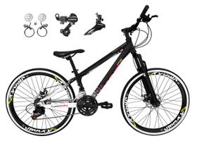 Bicicleta Aro 26 Vikingx Tuff 21v Alumínio Câmbios Shimano Freio a Disco Hidráulicos Aros Vmaxx Aro Preto