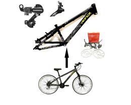 Bicicleta Aro 26 Vikingx Tuff 21v Alumínio Câmbios Shimano Freio a Disco Hidráulicos Aros Vmaxx Brancos - Preto