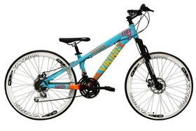 Bicicleta Aro 26 Vikingx Tuff 21v Alumínio Freio a Disco Aros Vmaxx Brancos - Azul/Laranja
