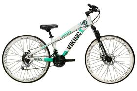 Bicicleta Aro 26 Vikingx Tuff 21v Alumínio Freio a Disco Aros Vmaxx Brancos - Brancos/Verde