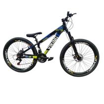 Bicicleta Aro 26 Vikingx Tuff 25 Aluminio 13,8 Aro Vmaxx 21 Velocidades Freio Disco Mecanico Pneu Balão Flame
