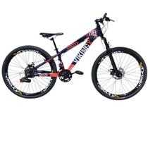 Bicicleta Aro 26 Vikingx Tuff 25 Aluminio 13,8 Aro Vmaxx 24 Velocidades Freio Disco Mecanico Pneu Balão Flame