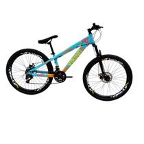 Bicicleta Aro 26 Vikingx Tuff 25 Aluminio 24 Velocidades Pneu Balão Flame