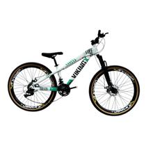 Bicicleta Aro 26 Vikingx Tuff 25 Aluminio 24 Velocidades Pneu Balão Preto