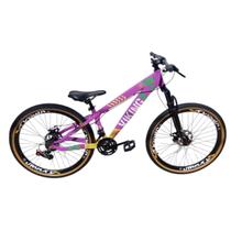 Bicicleta Aro 26 Vikingx Tuff 25 Aluminio Freio Disco Mecanico Rodas Vmaxx Cambio Importado Pneu Balão Faixa Amarelo