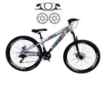 Bicicleta Aro 26 Vikingx Tuff 25 Cambio Importado 24 Freio Hidraulico Velocidades Rodas Vmaxx 13.5 Pneu Balão Flame
