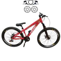 Bicicleta Aro 26 Vikingx Tuff 25 Cambio Importado 24 Velocidades Rodas Vmaxx 13.5 Pneu Balão Flame