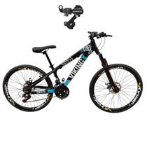 Bicicleta Aro 26 Vikingx Tuff 25 Cambio Shimano Quadro Aluminio Mtb Freerider