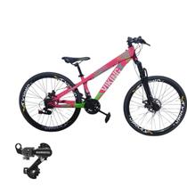 Bicicleta Aro 26 Vikingx Tuff 25 Cambio Shimano Traseiro 21v Mtb Freeride Unissex