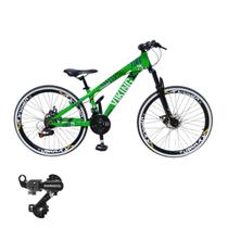 Bicicleta Aro 26 Vikingx Tuff 25 Cambio Shimano Traseiro 21v Mtb Freeride Unissex