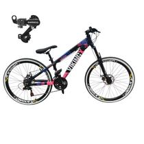 Bicicleta Aro 26 Vikingx Tuff 25 Cambio Shimano Traseiro 24v Mtb Freeride Unissex Aluminio Freio Disco