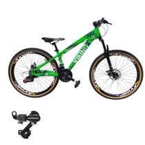 Bicicleta Aro 26 Vikingx Tuff 25 Cambio Shimano Traseiro 24v Mtb Freeride Unissex Aluminio Freio Disco